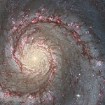 Begegnung der Galaxie M 51 mit dem kleineren System NGC 5195